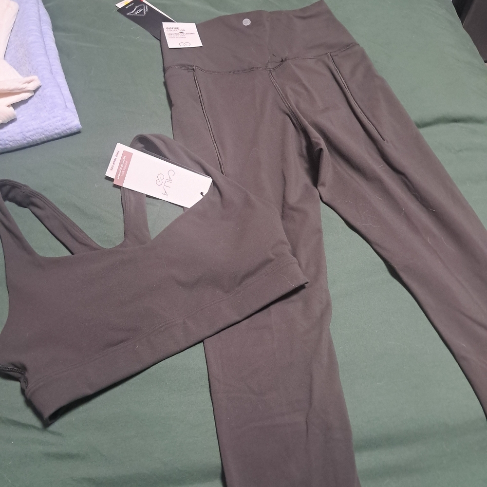 CALIA by Carrie Underwood Charcoal Leggings and Top Set